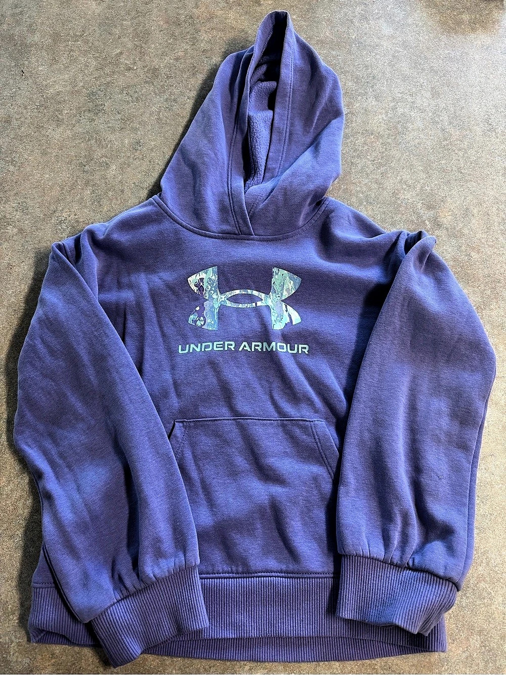 Under Armour Girls' UA Rival Fleece Big Logo Print Fill Hoodie Purple Size 6X